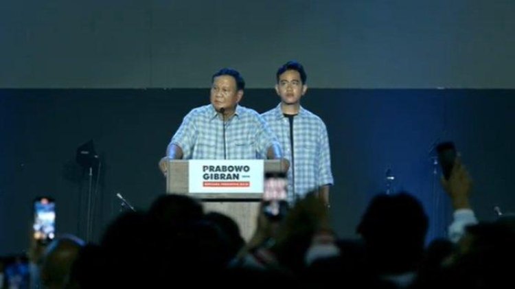 Pidato Kemenangan Hasil Hitung Cepat Pasangan Prabowo - Gibran Pemilu 2024;Mari Bersatu Membangun Indonesia  Kedepannya